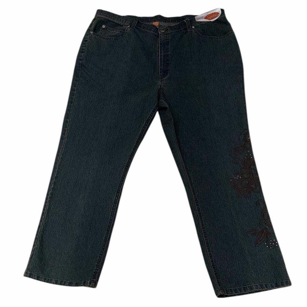 LIZ & ME SIGNATURE WOMENS NWT BOOTCUT STRETCH AVERAGE BLUE JEANS SIZE 24W